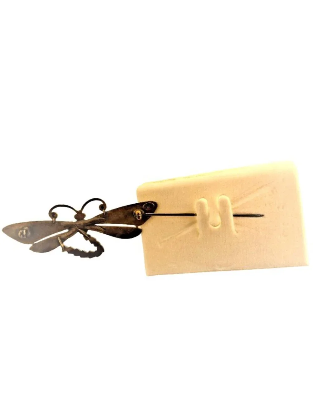 Dragonfly Brooch Pin Vintage Glass Works Studio Enamel Swarovski Anne Koplik